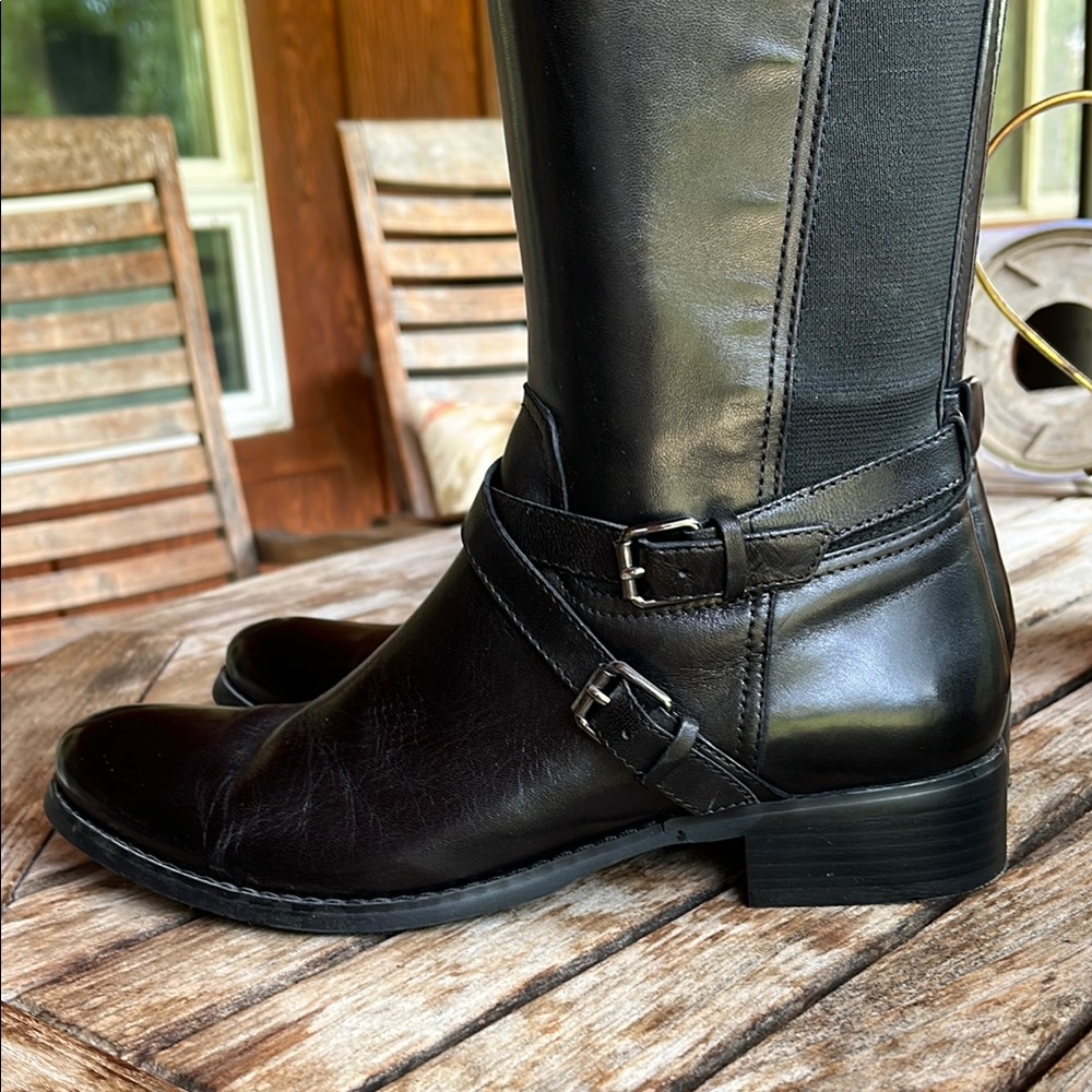 Regarde Le Ciel, Black Leather Boots; size 8.5 NWOT